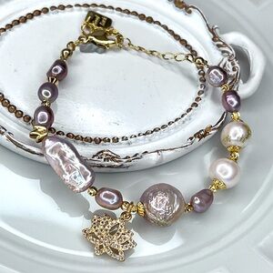 Special 🔥🔥 Handmade Freshwater Pearl Adjustable Gold Plated Bracelet